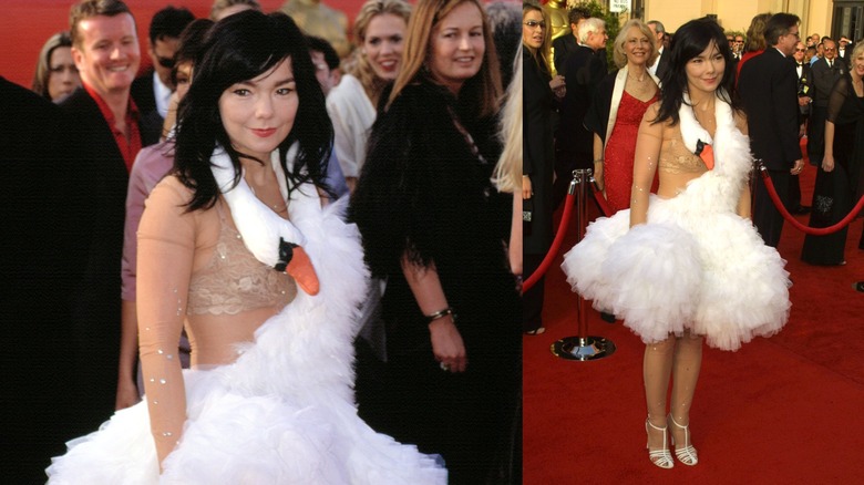 Bjork in her swan dress at the 2001 Oscars
