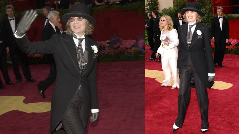 Diane Keaton in a suit at the 2004 Oscars