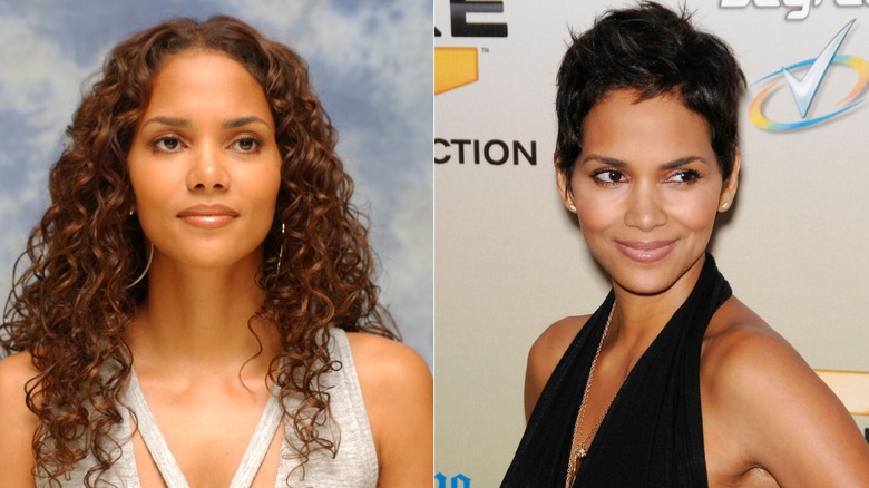 Halle Berry with long hair and short hair