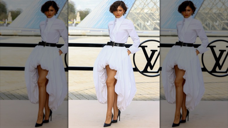 Zendaya at the Louis Vuitton womenswear fall/winter show during Paris Fashion Week in March 2026