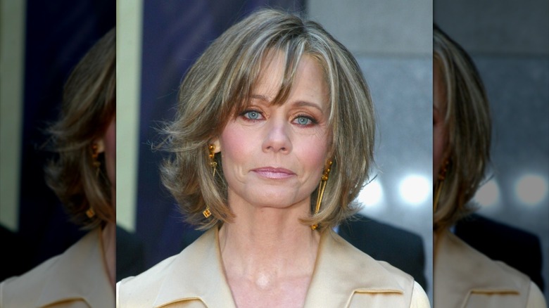 Susan Dey with a layered lob and bangs in 2002