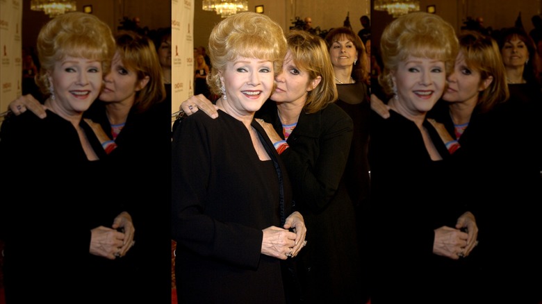 Debbie Reynolds and Carrie Fisher arrive for the 2nd Annual 'Runway For Life' Celebrity Fashion Show on August 19, 2003 in Beverly Hills, CA