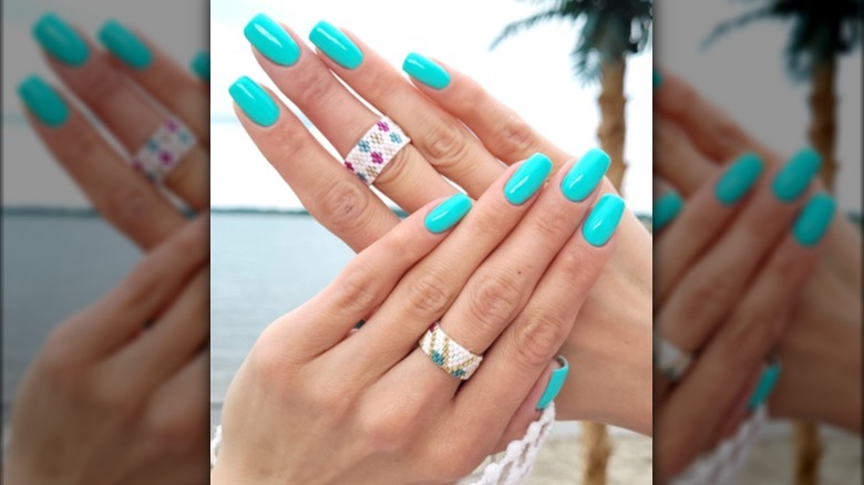Ocean blue manicure