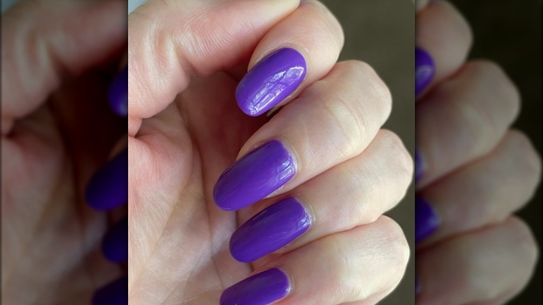 purple nail manicure