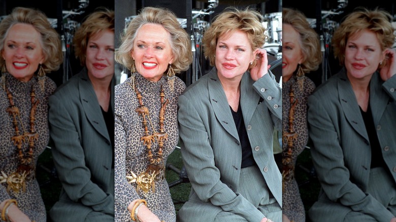 Melanie Griffith with her mother, Tippi Hedren, during 'Artists for Shambhala' Animal Preservation Benefit in October 30, 1994 in Acton, California