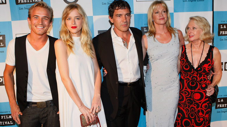 Melanie Griffith, Tippi Hedren, Jesse Johnson, Dakota Johnson, and Antonio Banderas at the 2008 Los Angeles Film Festival presentation of "Noche Con Antonio Banderas" 2008