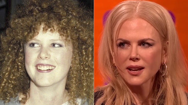 Nicole Kidman smiles at a private photo session following the release of her movie "BMX Bandit" in Sydney, Australia, in 1983 (1983); Nicole Kidman appears on "The Graham Norton Show" in December 2016 (2016)