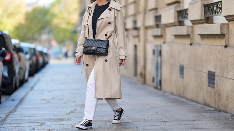 Stylish woman in street