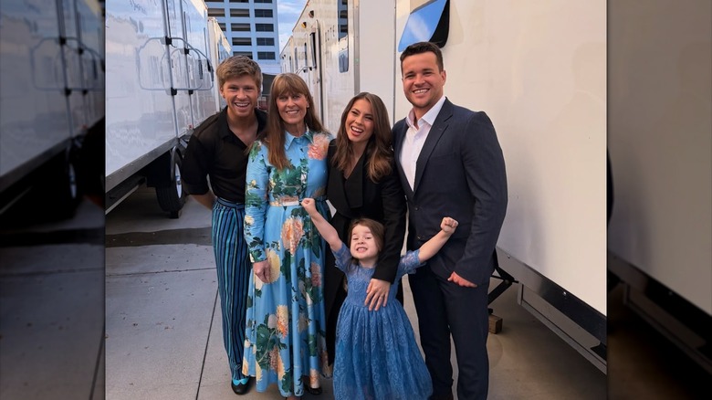 Bindi Irwin, Chandler Powell, Robert Irwin, and Grace outside "Dancing with the Stars"
