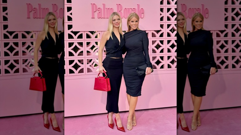 Cheryl Hines posing on the red carpet in a black dress