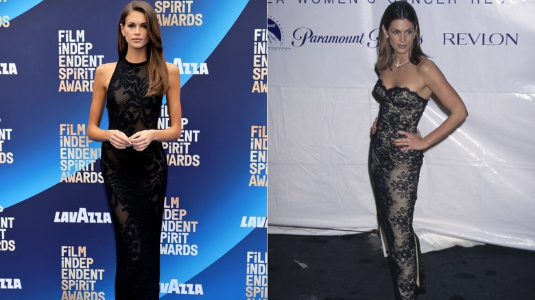 Kaia Gerber in February 2026 and Cindy Crawford September 1997