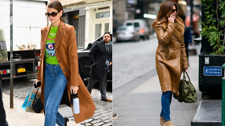 Kaia Gerber in February 2020 and Cindy Crawford in November 2019