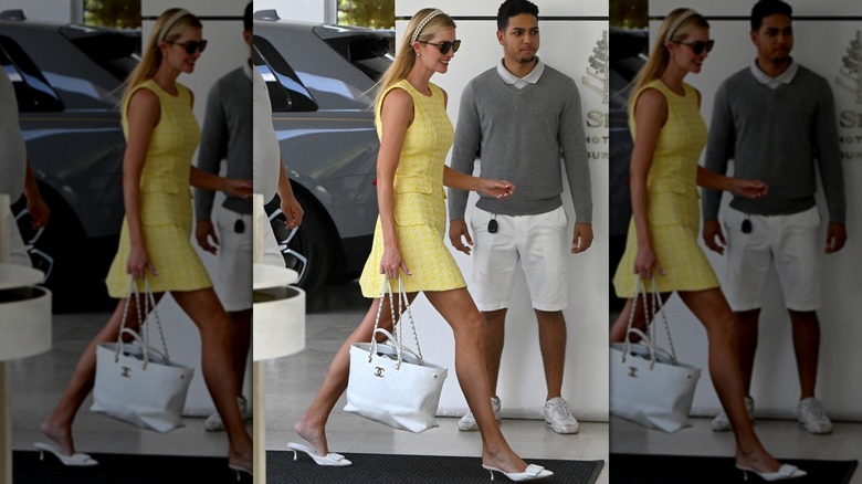 Ivanka Trump in a yellow mini in October 2023