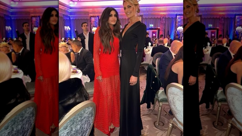 Kimberly Guilfoyle posing in a red dress