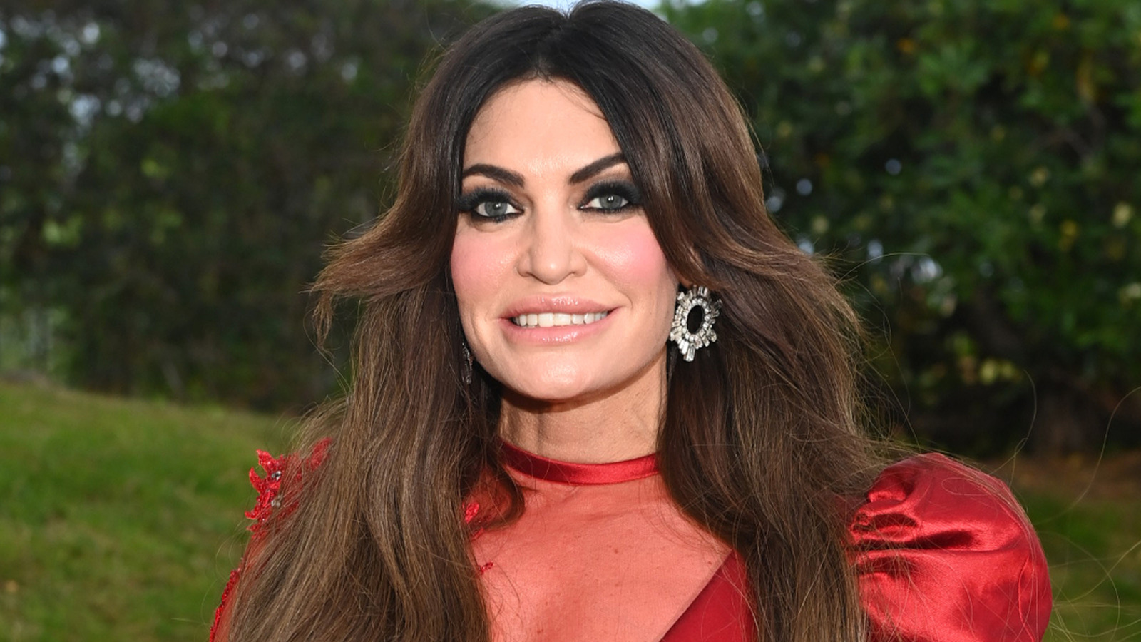 guilfoyle red dress Kimberly Guilfoyle Red Dress Fall Collection 2007 Fashion Show during  Mercedes-Benz Fashion Week in Bryant Park New York City Stock Photo