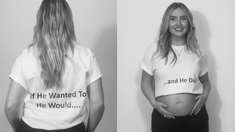 Perrie Oxlade-Chamberlain in a crop top that shows off her baby bump