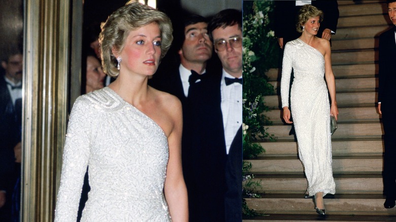 Princess Diana at a gala dinner at the National Gallery in Washington D.C. in November 1985