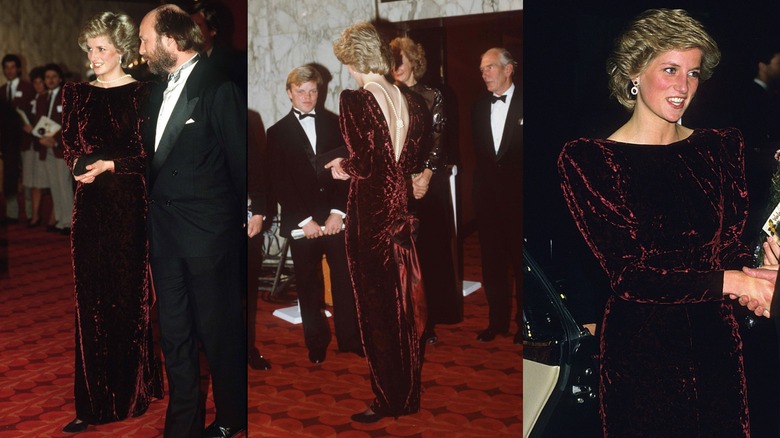 Princess Diana at the "Back to the Future" premiere in London in December 1985