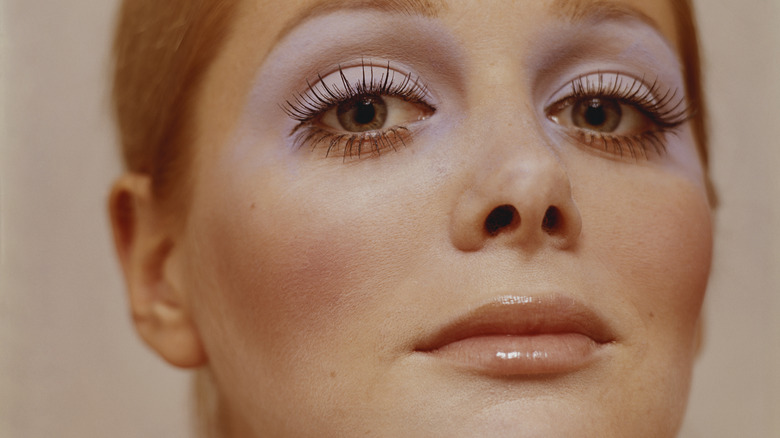 Woman wearing mascara