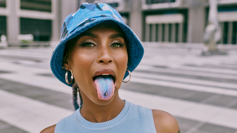 woman with piercings