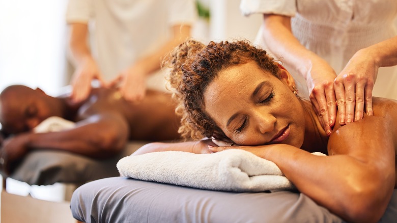 Couple getting a massage together