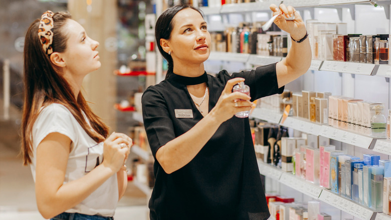 woman shopping for perfume