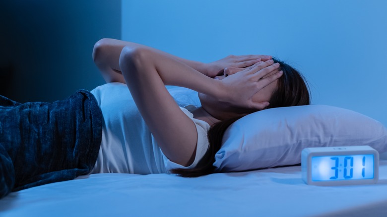 woman awake in middle of night