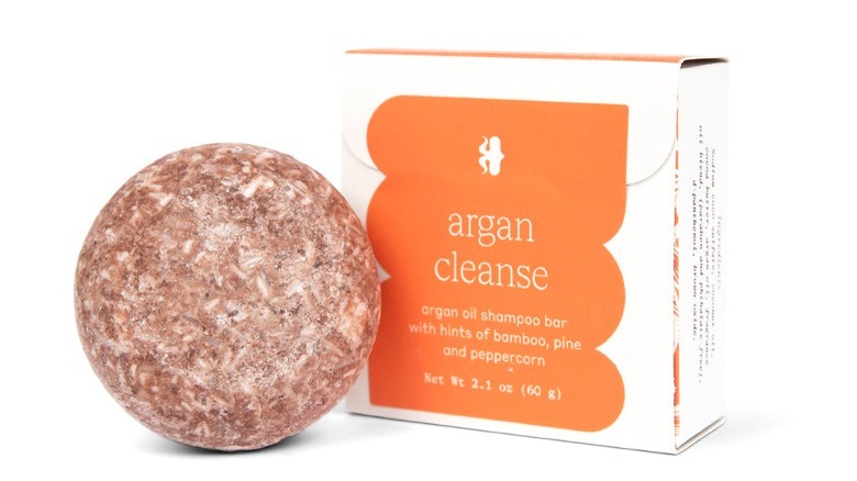 Brown and white shampoo bar 