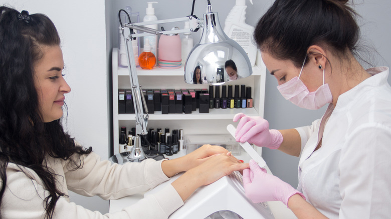 woman at nail salon