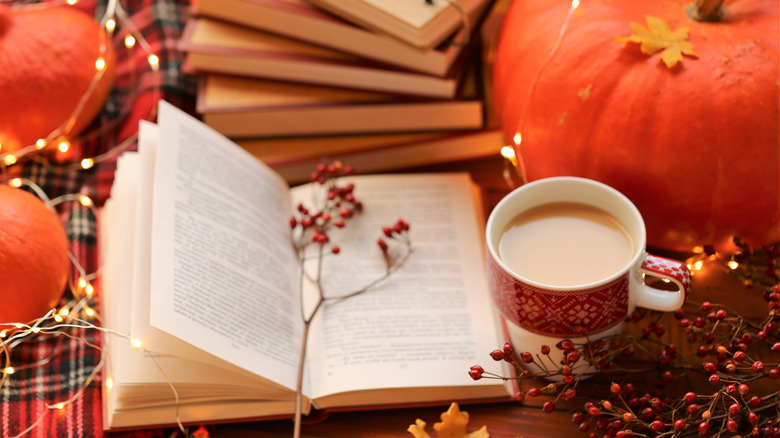 Books and pumpkins