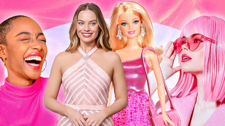 Margot Robbie, Barbie, and girls in pink