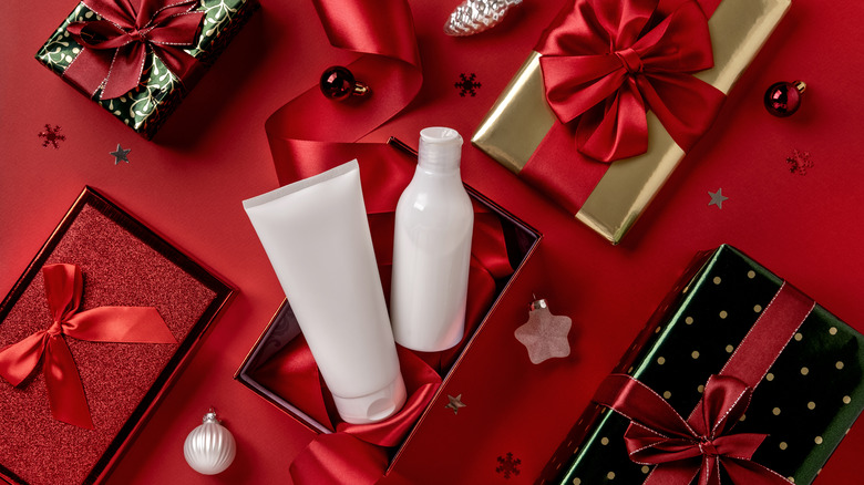 Skincare products with presents