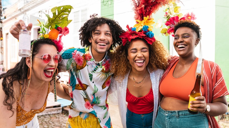 group of laughing friends