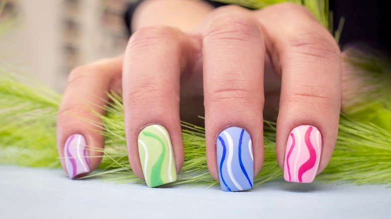 Blue and Green Swirl Nail Art Step-by-Step Guide - wide 7