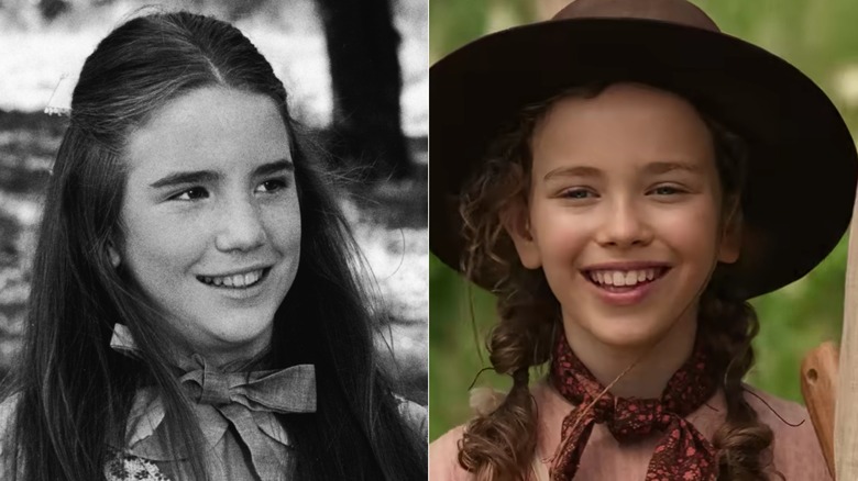 Melissa Gilbert who plays Laura Ingalls on ﻿Little House On The Prairie in 1974 (L) and ﻿Alice Halsey who plays Laura Ingalls on ﻿﻿Little House On The Prairie in 2026 (R)