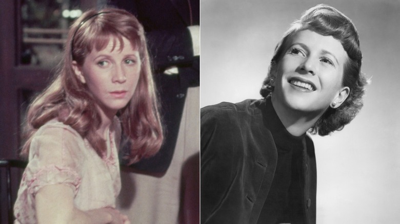 Julia Harris as Abra in the 1955 film (L) & Julia Harris photographed in real life