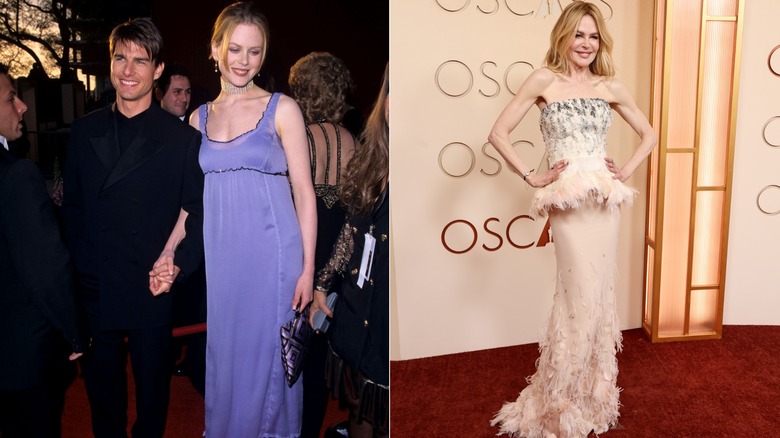 (L) Nicole Kidman at the 1996 Academy Awards with Tom Cruise (R) Nicole Kidman at the 2026 Academy Awards