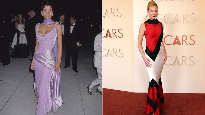 (L) Halle Berry at the 1996 Academy Awards (R) Miyako Bellizzi at the 2026 Academy Awards