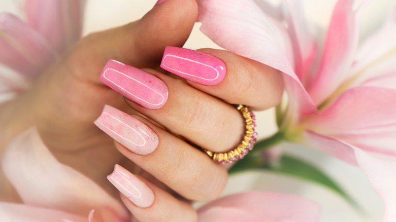 Barbiecore pink manicure