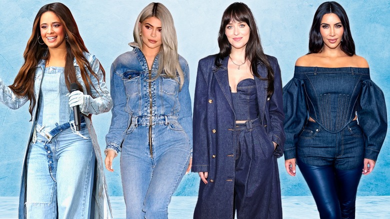 celebrities in denim on denim outfits