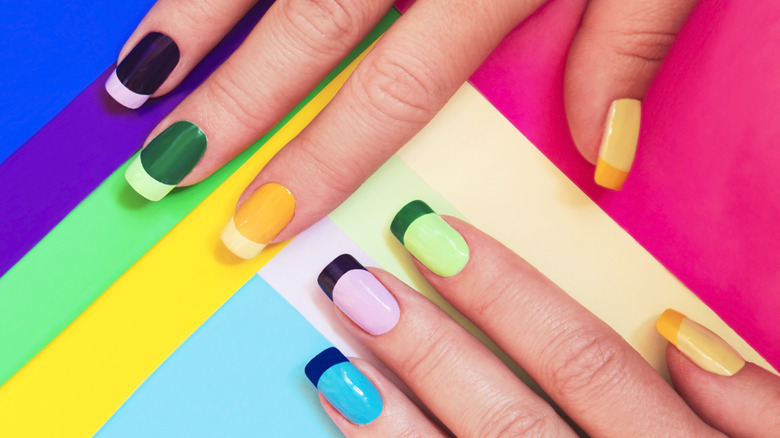 11 French Tips With Colour Designs To Try At The Salon