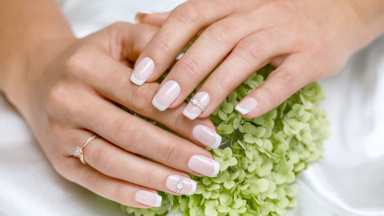 wedding ring bridal nails