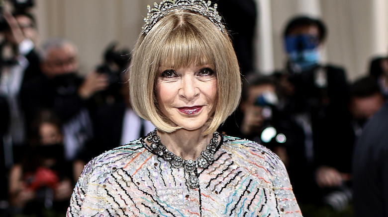 Anna Wintour wearing a tiara