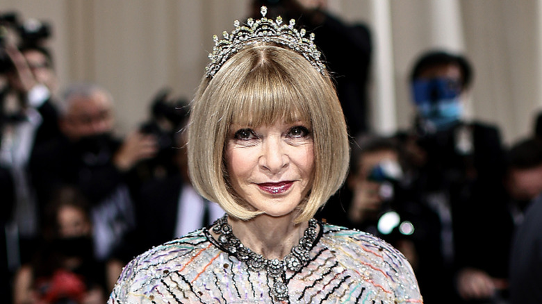 Anna Wintour wearing a tiara
