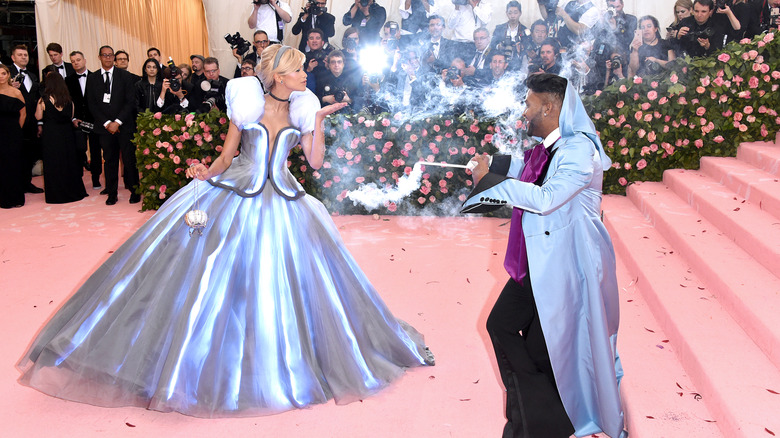 Zendaya wearing a Cinderella-like gown