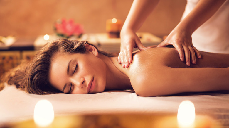 Woman getting a massage