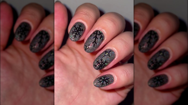 glittery snowflakes
