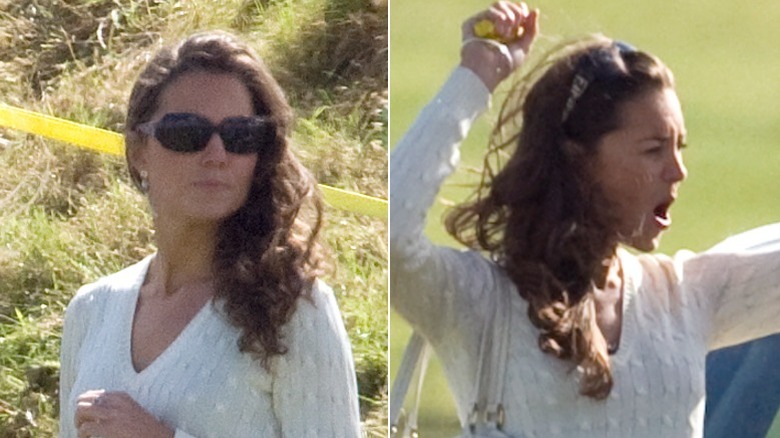 Kate Middleton watches and cheers on Prince William at a polo match