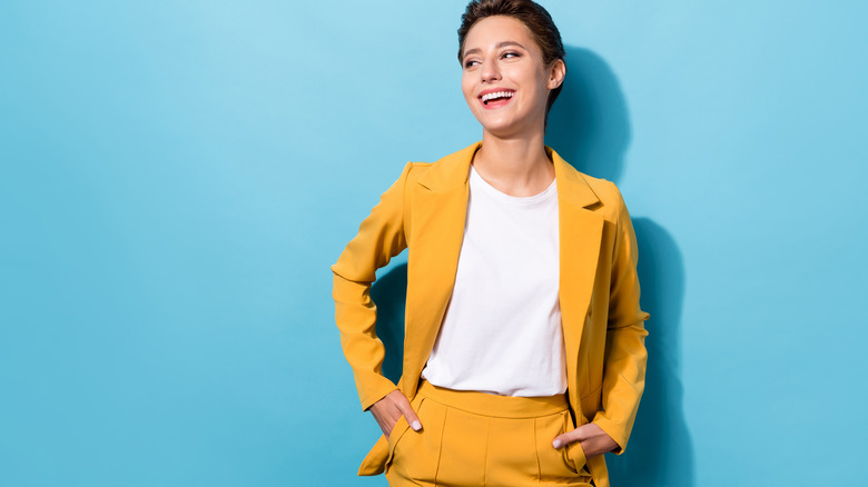 woman in blazer 