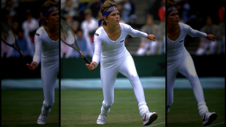 Anne White at Wimbledon in 1985